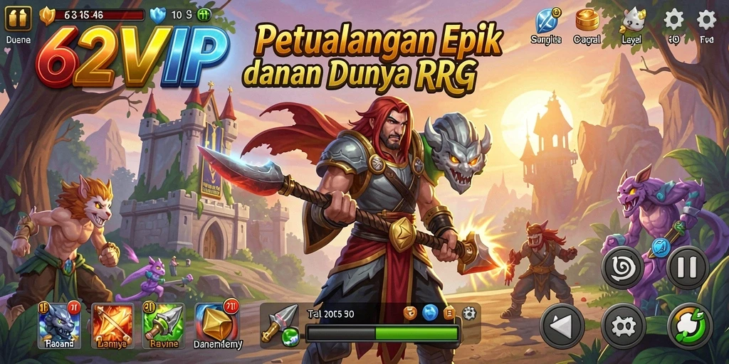 Tampilan gameplay RPG yang seru dalam 62VIP.