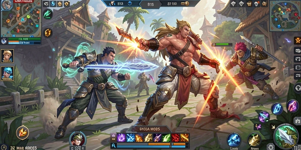 Tangkapan layar utama 8180 menampilkan aksi seru dalam gameplay MOBA.