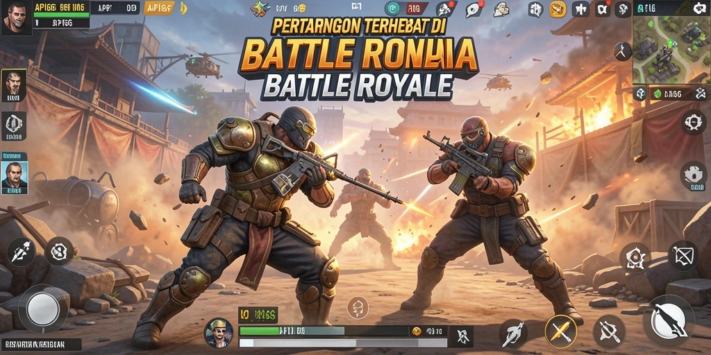 Tangkapan layar menunjukkan aksi intens gameplay Battle Royale API66.