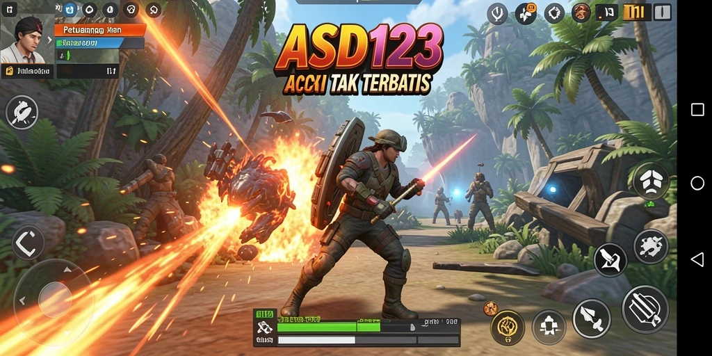 Screenshot gameplay menampilkan aksi seru dalam ASD123.