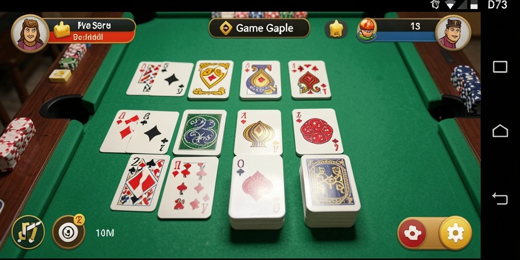 Screenshot gameplay D73 yang menampilkan keseruan Gaple.