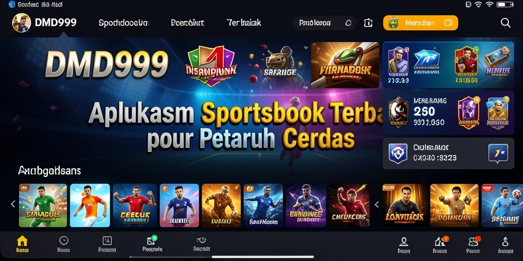 Tampilan antarmuka DMD999 menampilkan berbagai pilihan taruhan olahraga.