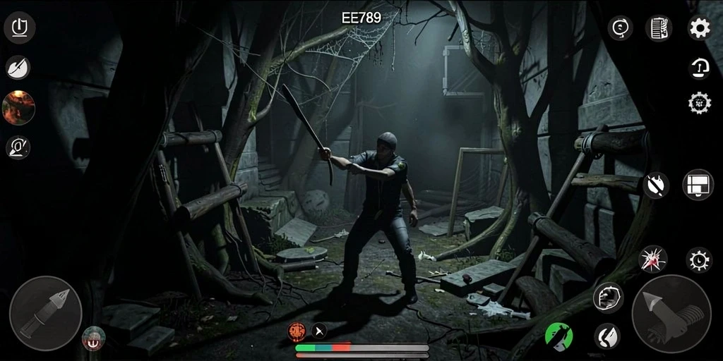 Tampilan menakutkan dari gameplay EE789 yang menghantui.