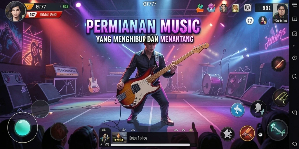 Tampilan gameplay GT777 yang seru dan menarik saat bermain musik.