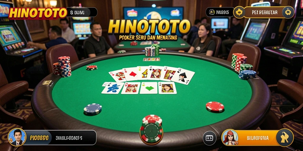 Screenshot gameplay HINOTOTO menampilkan momen seru permainan Poker.