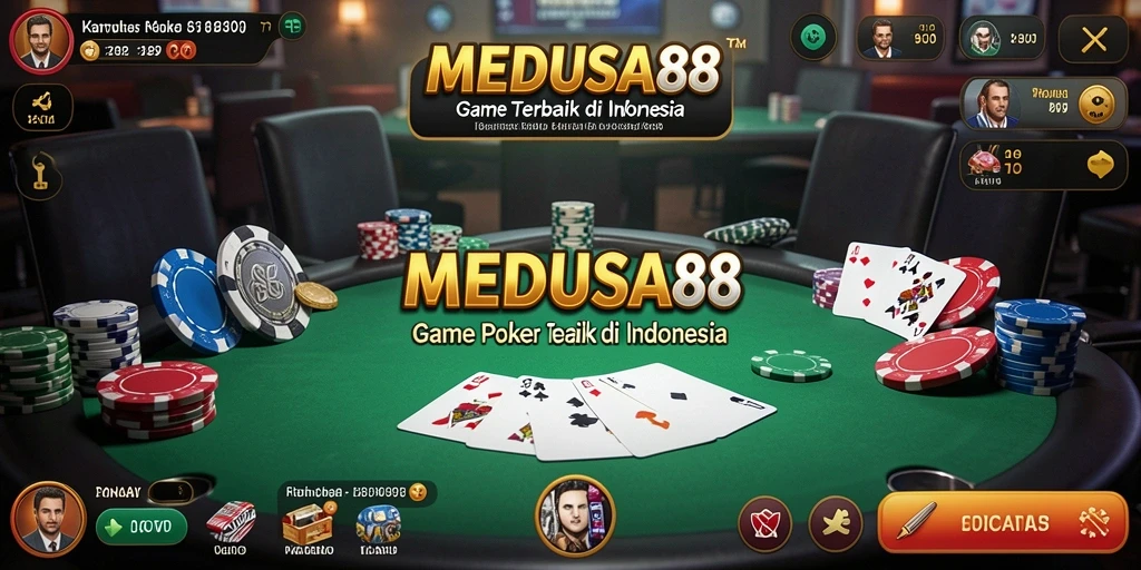 Screenshot MEDUSA88 menampilkan momen bermain Poker yang seru.