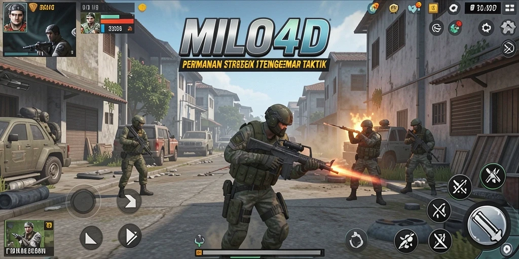 Screenshot gameplay <strong>MILO4D</strong> menampilkan pertempuran taktis yang intens.