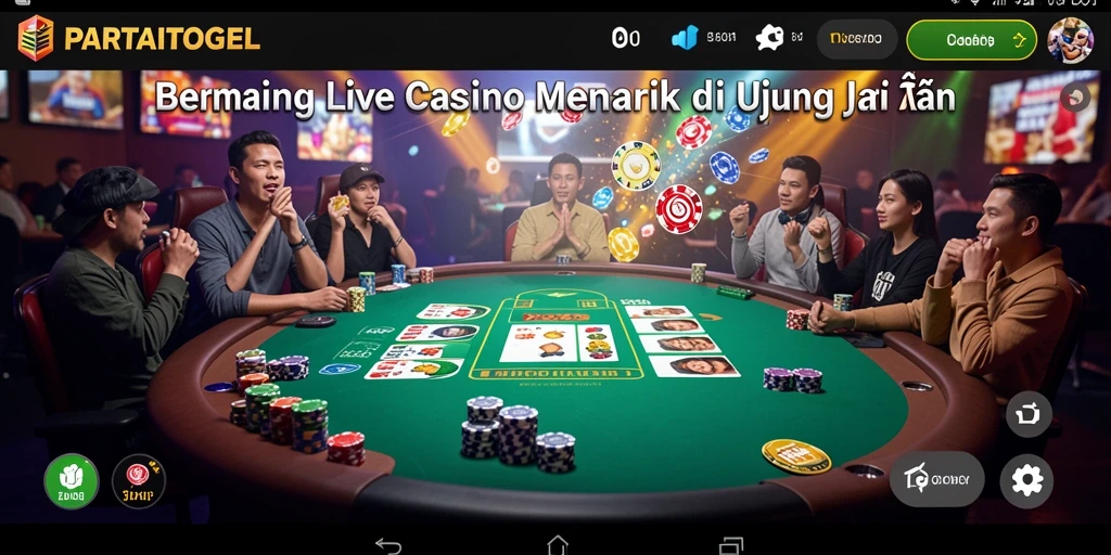 Screenshot menunjukkan gameplay seru di PARTAITOGEL Live Casino.