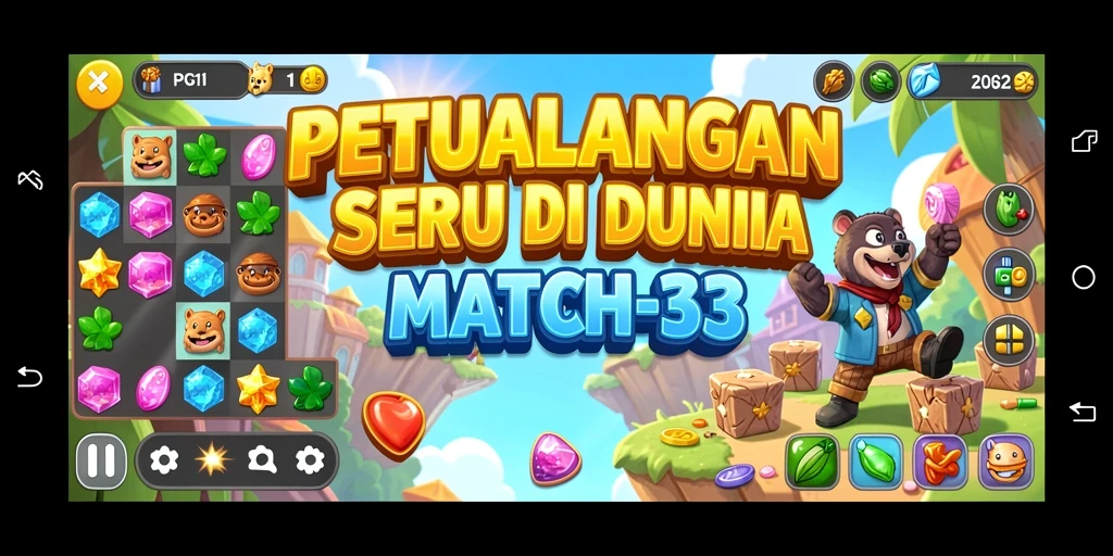 Tangkapan layar PG11 menampilkan gameplay Match-3 yang seru dan menantang.