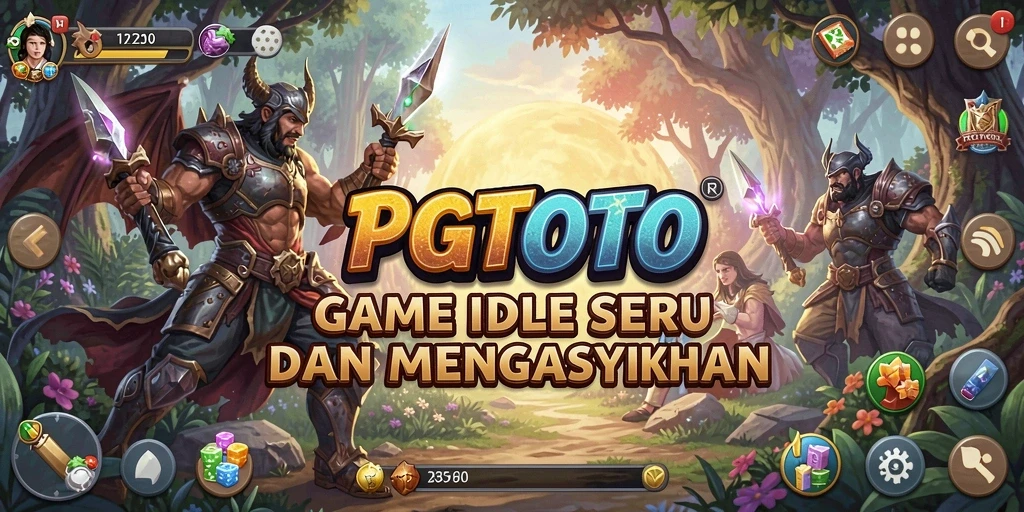 Screenshot gameplay PGTOTO menunjukkan karakter yang sedang berkembang dengan fitur Idle.