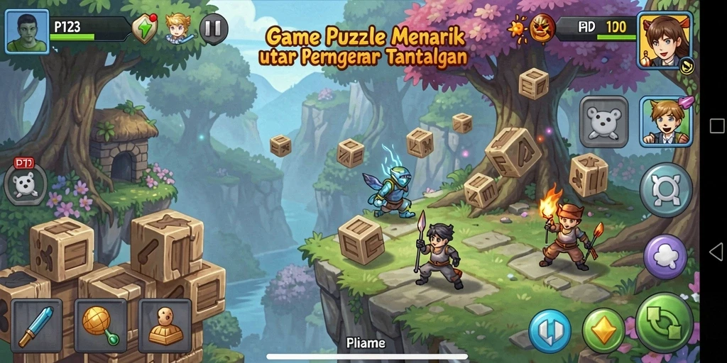 Tampilan gameplay yang menarik dari game Puzzle PP123.