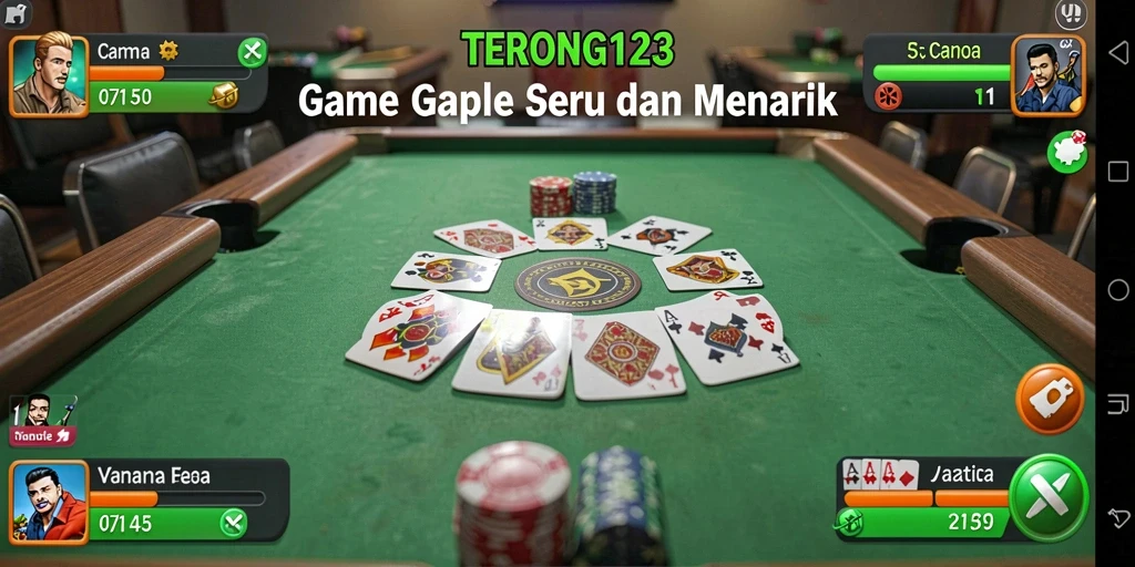 Tampilan gameplay Gaple yang interaktif dan seru.