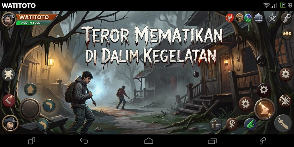 Screenshot dari permainan WATITOTO dengan suasana horor yang mencekam.