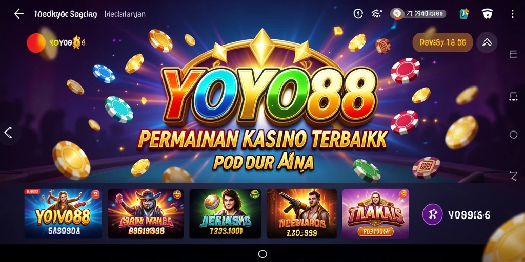 Screenshot menampilkan gameplay menarik dari berbagai permainan Kasino.